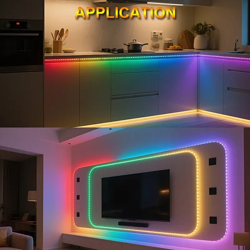 DC5V 9W IP20 IP65 SK6812 Dimmable Smart RGB LED Strip Lights